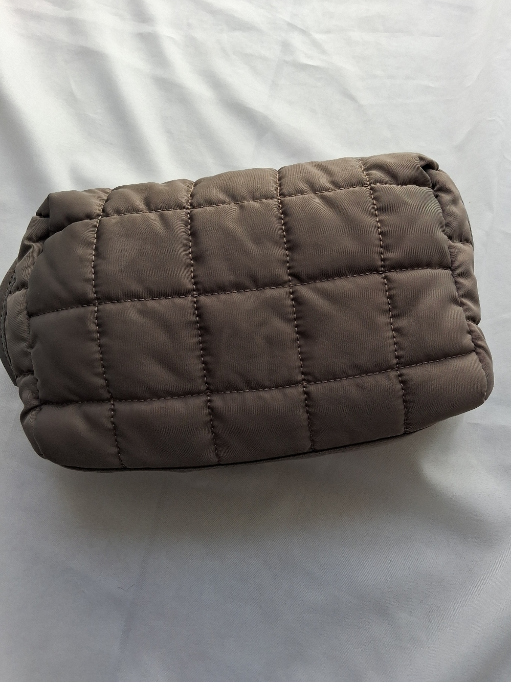 Massimo Dutti Taupe Recycled Nylon Beauty Case